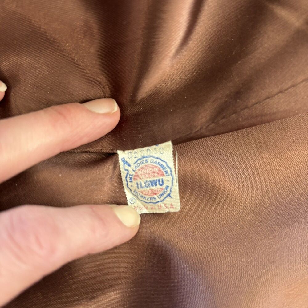 Vintage Jill Jr Womens Herringbone Wool Coat Size M/L 60s Union Made USA Classic - Picture 14 of 16